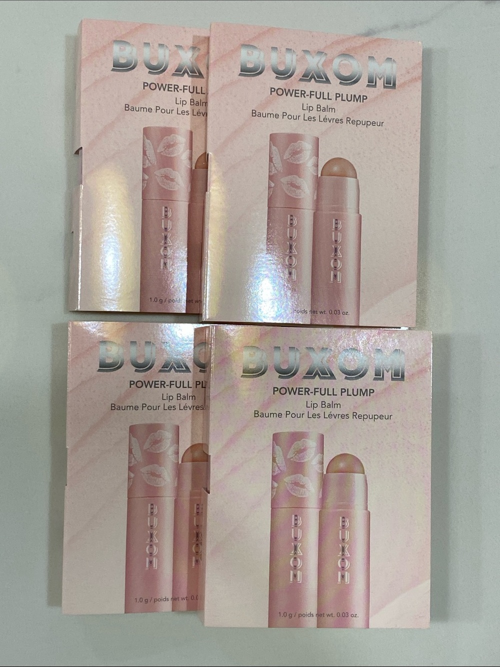 4 BUXOM Power- Full Plump Lip Balm Big O 0.03 oz.~ Sample Size